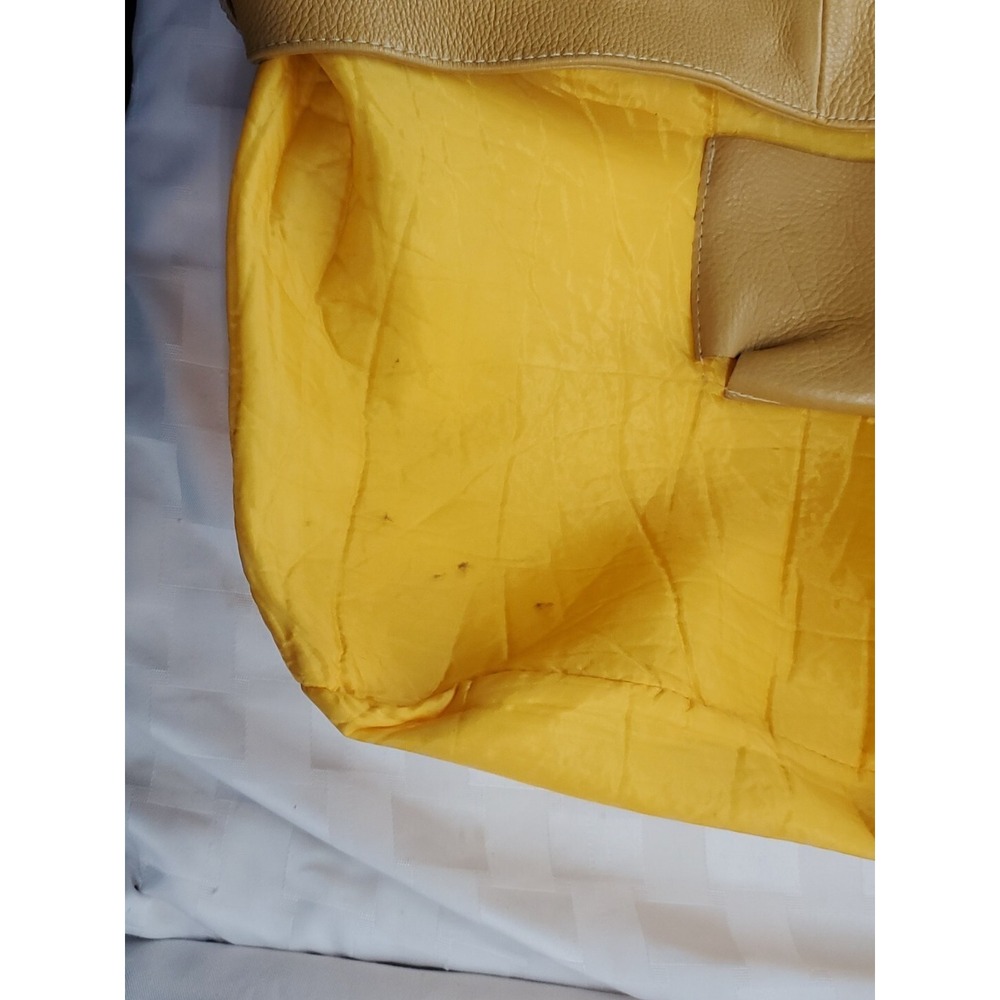 Raquel Rocha Bolsas e Large Shoulder Bag Leather Mustard Tote Made In Brazil‎ - Picture 11 of 12